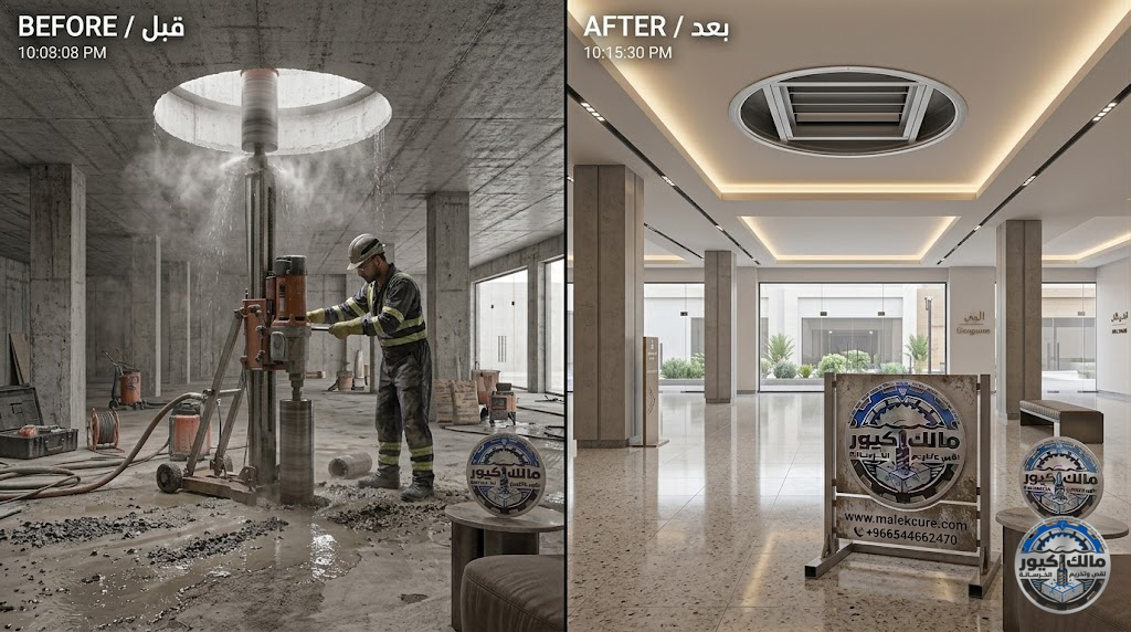    فتح كور بالجموم | فتح فتحات كور ماسية للمكيفات والسباكة والمصاعد بدون تكسير 0564662470       